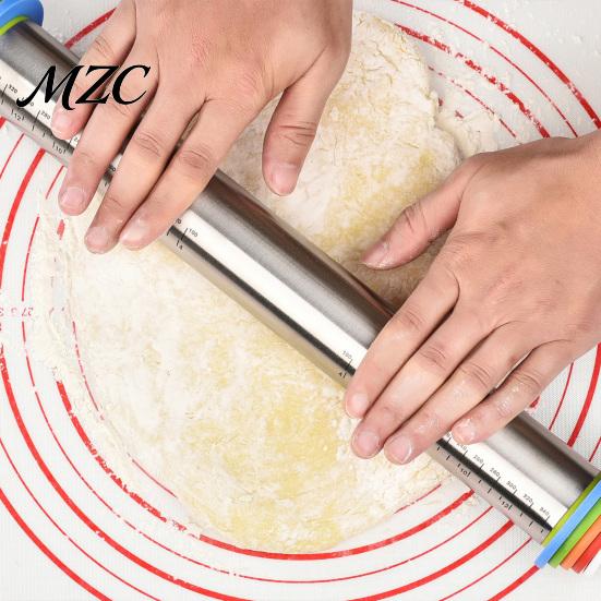 Precision Control Roller for Dough Rolling Pin with Thickness Rings, Ergonomic Measurement Markings Kitchen Tool, Lightweight Pizza Crust Non-Stick