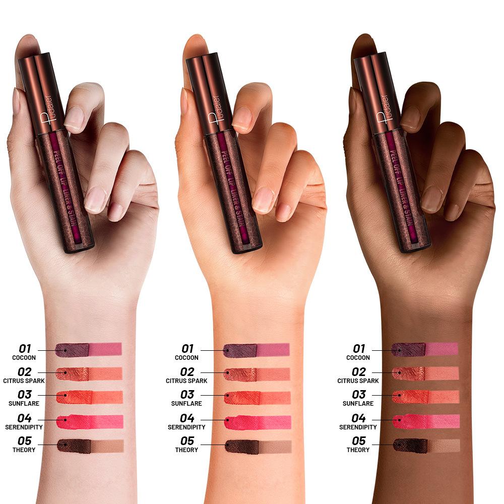 1 шт. отшелушивающий блеск для губ, долговечный водостойкий отрывной блеск для губ, красно-коричневый контур, натуральный матовый оттенок для губ, женская косметика