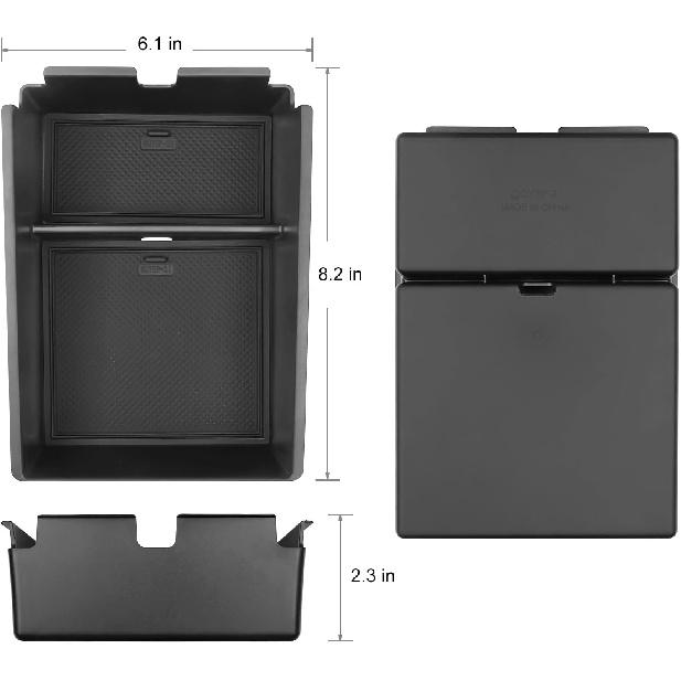 YOJOJOCO Center Console Organizer Compatible With Kia Sportage NQ5 2026 2025 2024 Accessories 5 Gen Black ABS Plastic Material Armrest Secondary