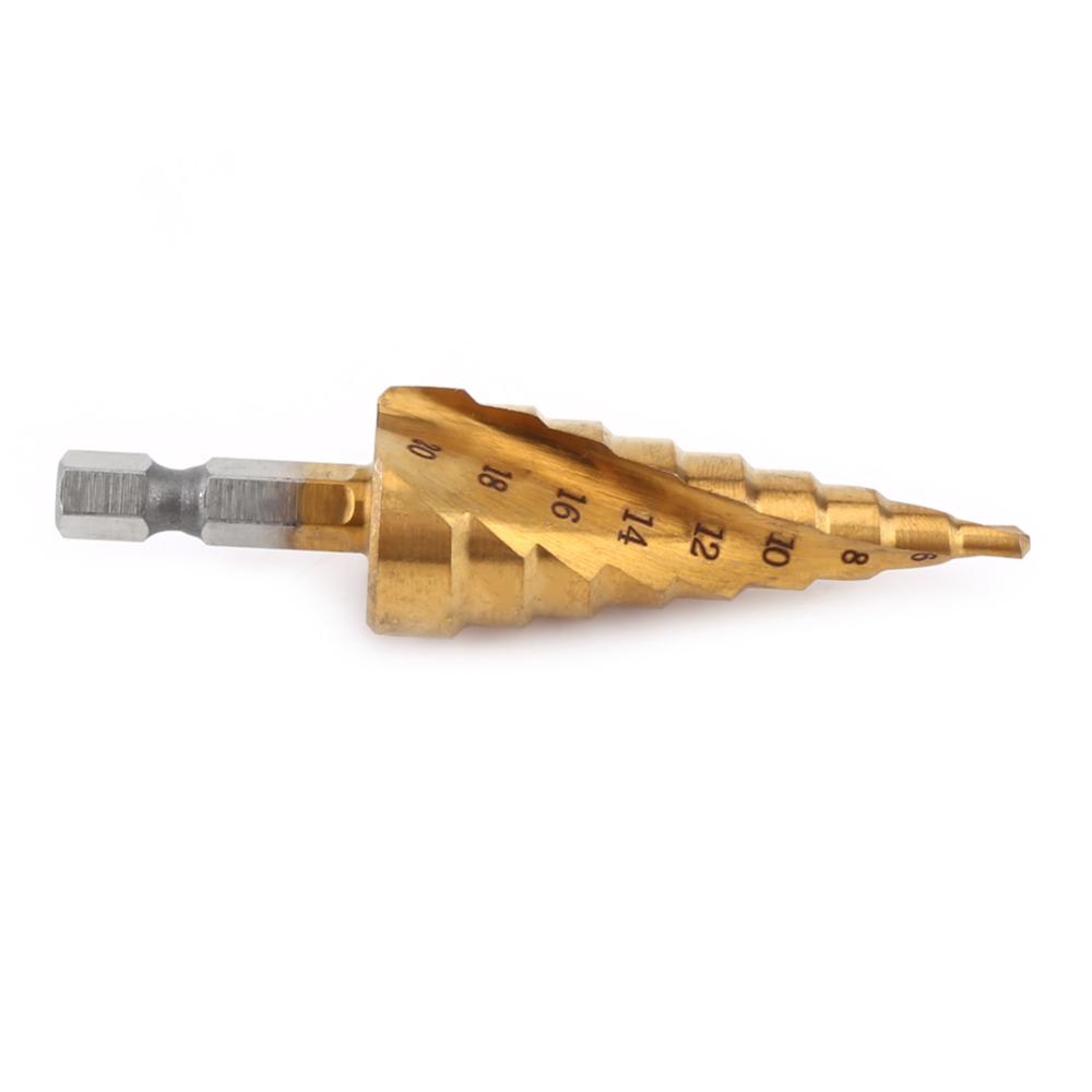 Hex Shank Step Drill Bit Titanium Coated Hole Saw Durable Stepped Cone Drill Bit Power Tools