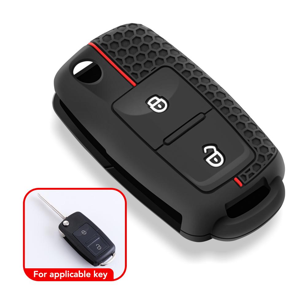 Для VW Golf Polo SKODA SEAT силиконовый чехол для ключей с 2 ​​кнопками и дистанционным брелоком в виде чехла