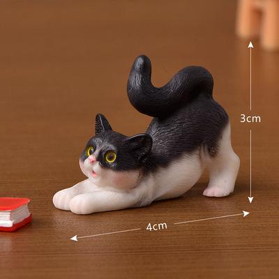 Kawaii Миниатюрный Кот Украшение Сад Статуэтка Котенок Подарочные Миниатюры Кот Котенок Семья Кошка Декоративные Фигурки Милые Поделки