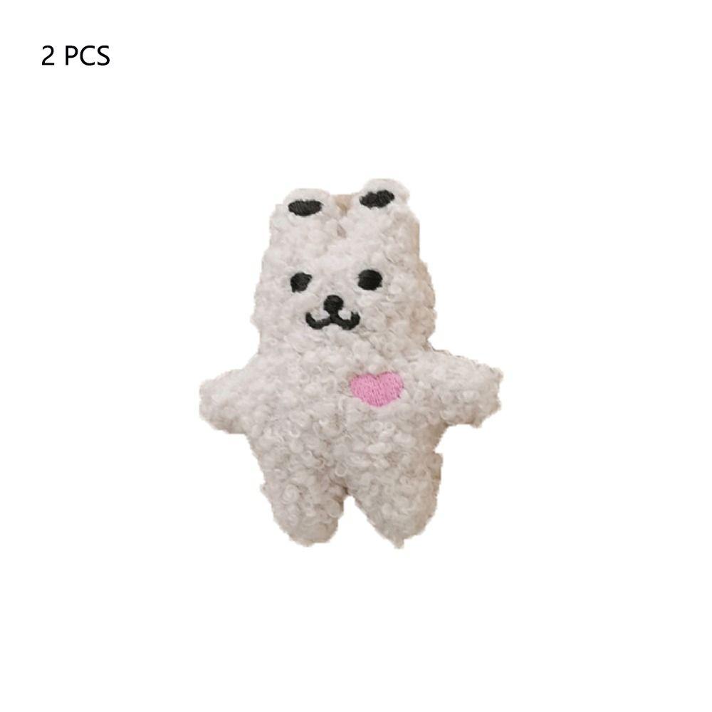 2 PCS Lovely Decal Cute Cartoon Magnet Refrigerator Sticker 3D Plush Decals Bear Fridge Sticker