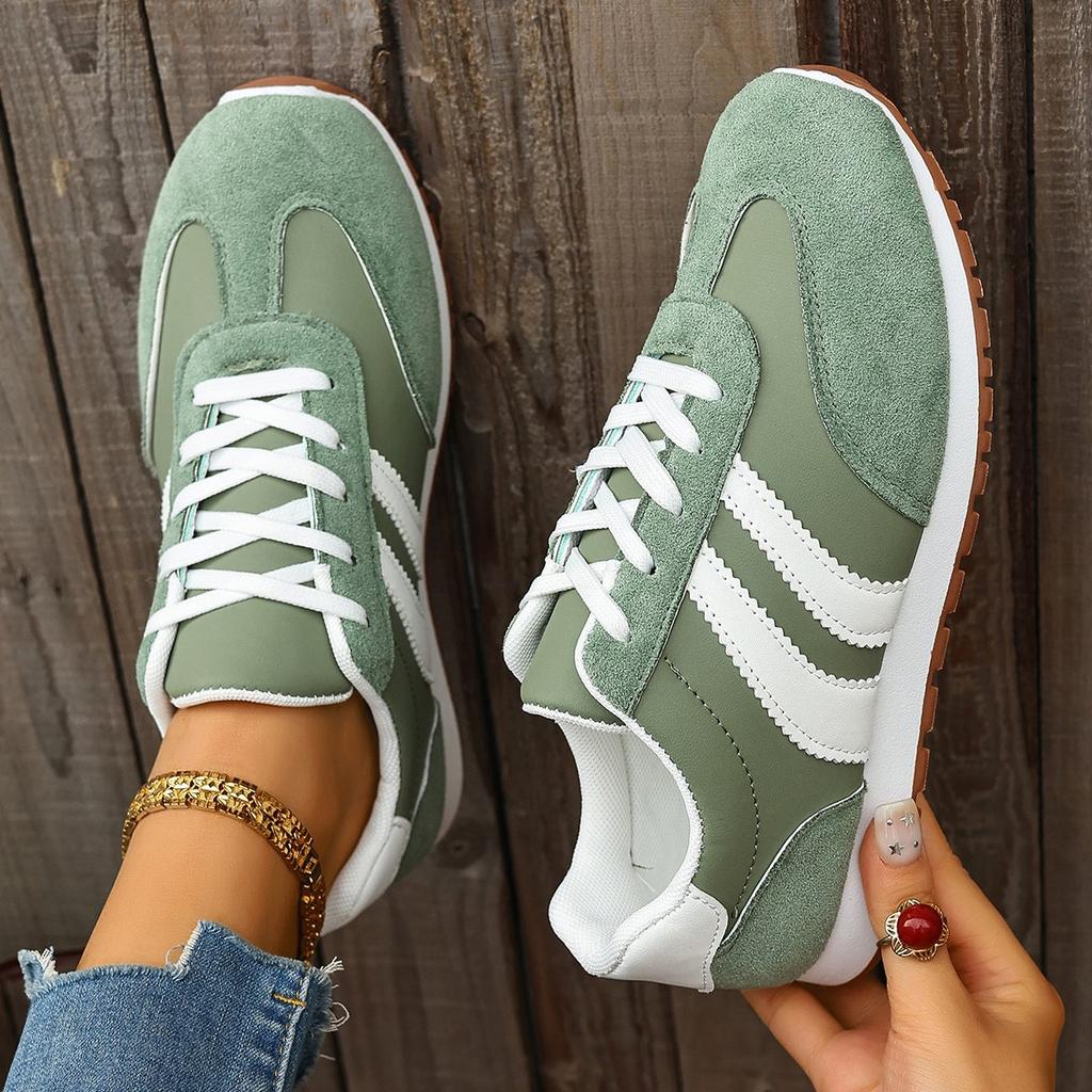 Женская обувь больших размеров, кожаная, колор-блок, дышащая, повседневная, на плоской подошве, легкая, спортивная, для бега
