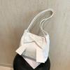 Korean Style INS Tote Bag Solid Color Fashion Underarm Bag Elegant PU Bow Shoulder Bag  Gift