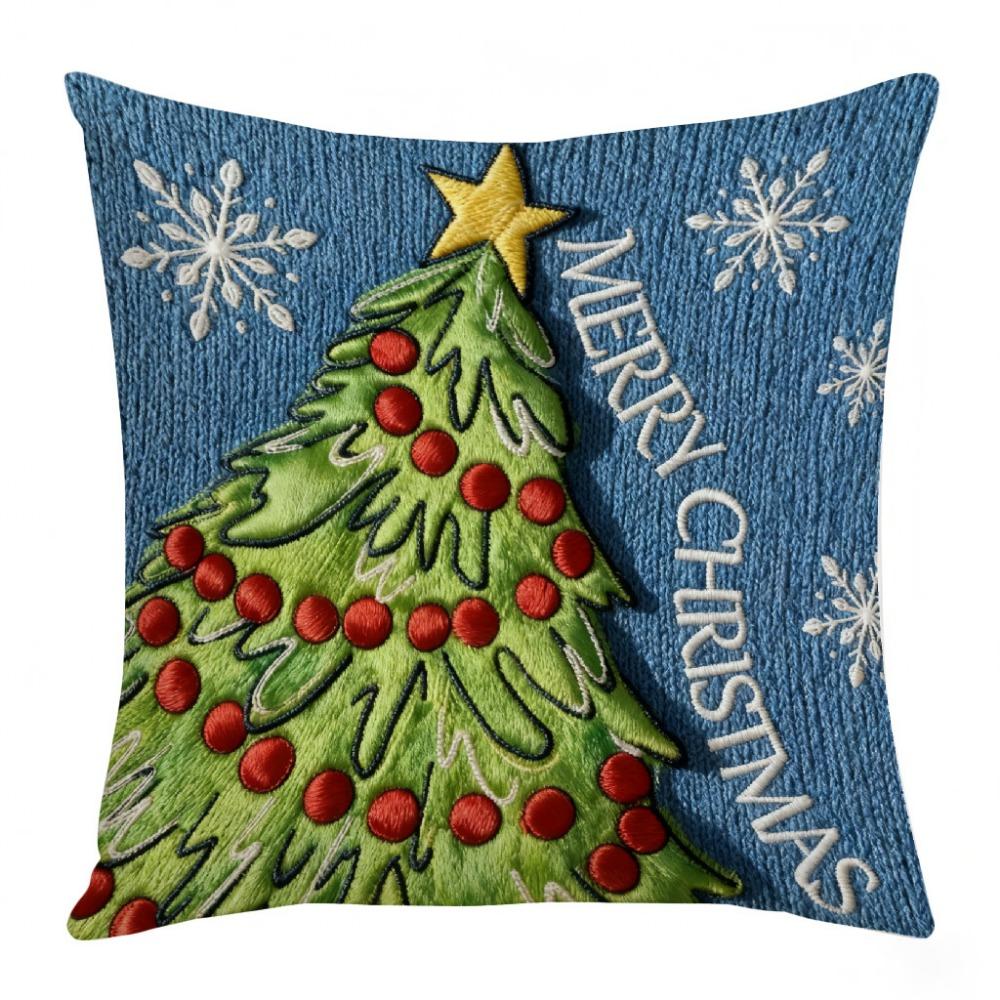 Cartoon Christmas Pillow Covers Flat Printing Xmas Pillow Cover Home Holiday Decor