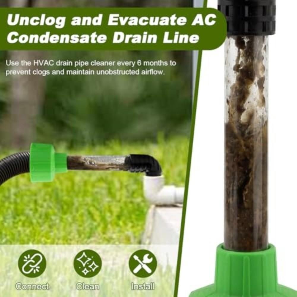 Wear Resistant Drain Line Cleaner Tool Universal Attachment HVAC Unclogging Adapter  Home Office
