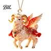 Indoor Holiday Decorations 2D Flat Christmas Sheep Hanging Ornament with Lanyard, Acrylic Seasonal Party Favors Tree Pendant for Home Festive
