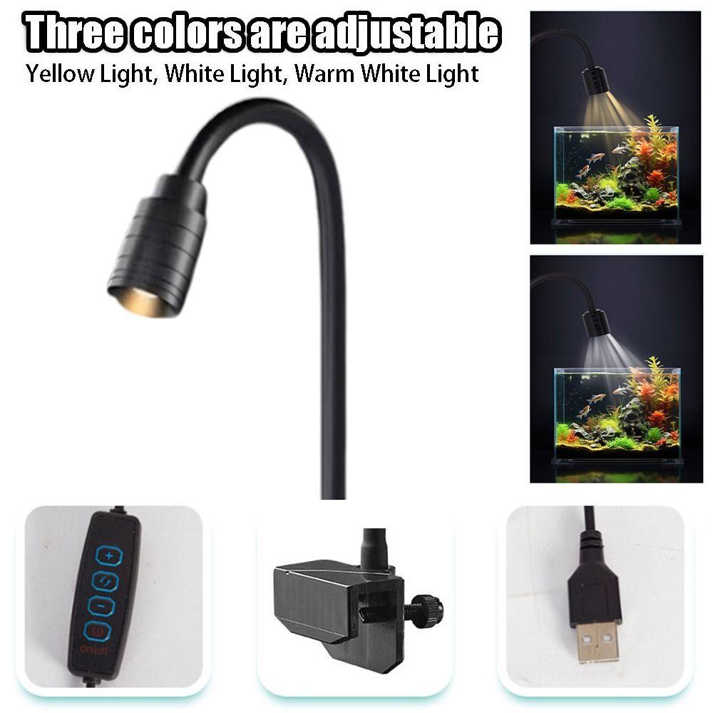 Adjustable Zoom Fish Tank Clip Lamp 3W Adjustable Focus Spotlight  Home Decorations