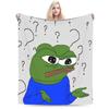 Sad P-Pepe Frog Meme Flannel Blanket Winter  Soft Throw Blanket for Children Living Room Novelty Bedspread Sofa Bed Cover