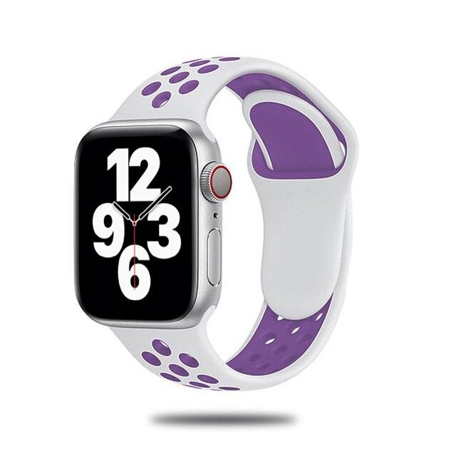 Sport Strap For Apple Watch Band 6 SE 5 4 44mm 45mm 40mm Silicone Breathable Belt Bracelet To iWatch Watchband iWatch Ultra 7 6 5 4 41mm 42mm 38mm