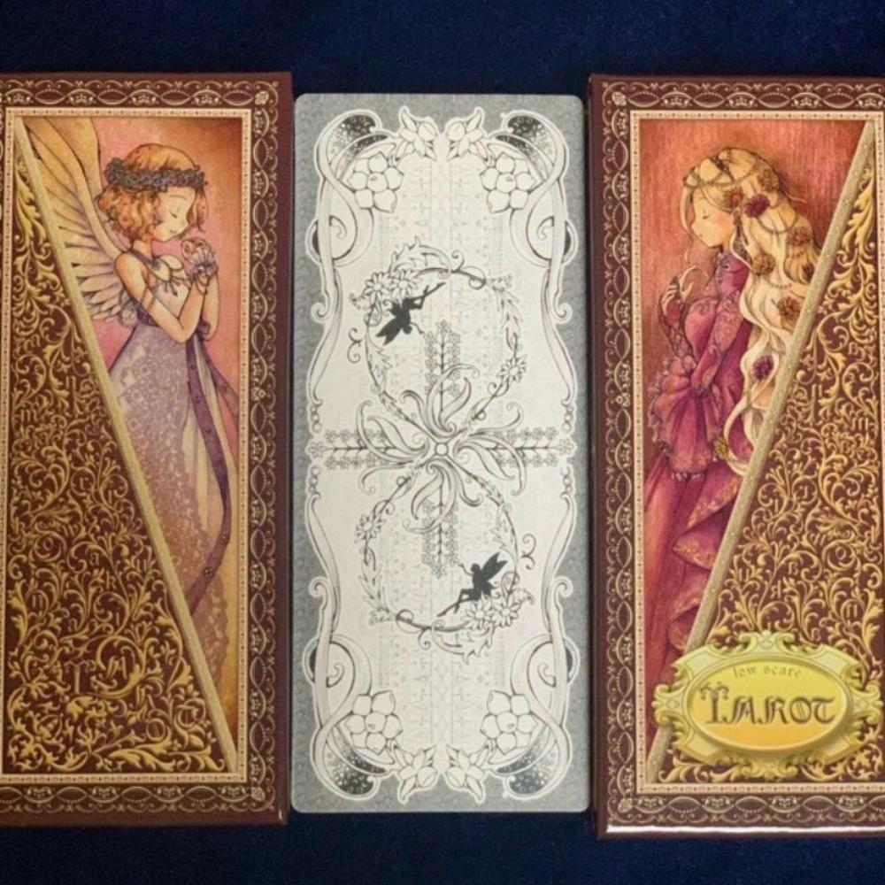 Low Scare Tarot 12*5.5cm 78 Pcs Cards Secretly Add The Language of Flowers Japanese Anime Style Cartoon Tarot Cards