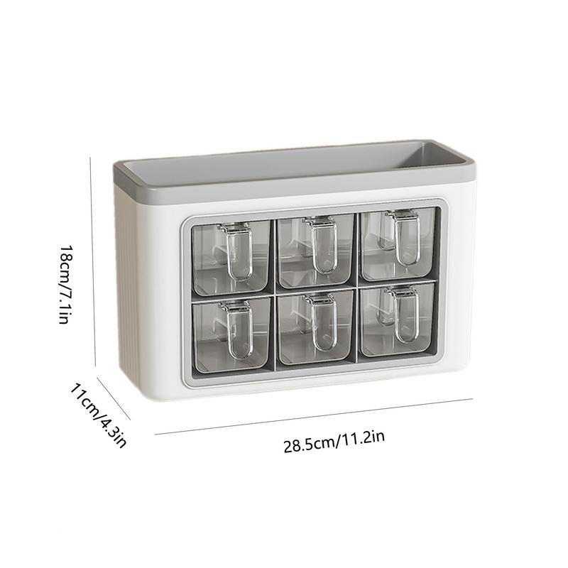 Настенный контейнер для хранения приправ Кухонный контейнер для хранения перца Набор адгезивных настенных баночек для приправ для домашней кухни