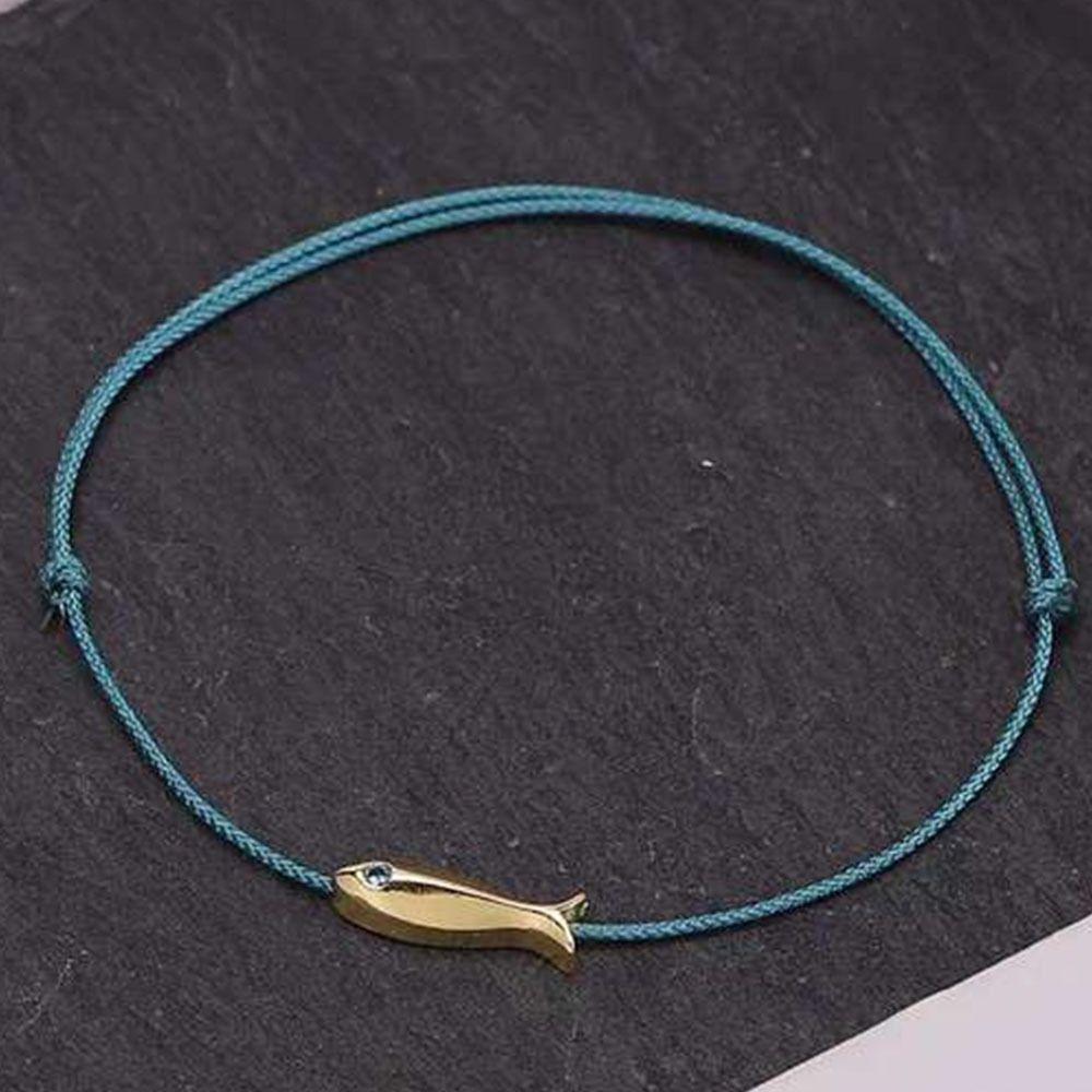 Blue Rope Fish Hollow Geometry Anklets Copper  Fashionable   Women