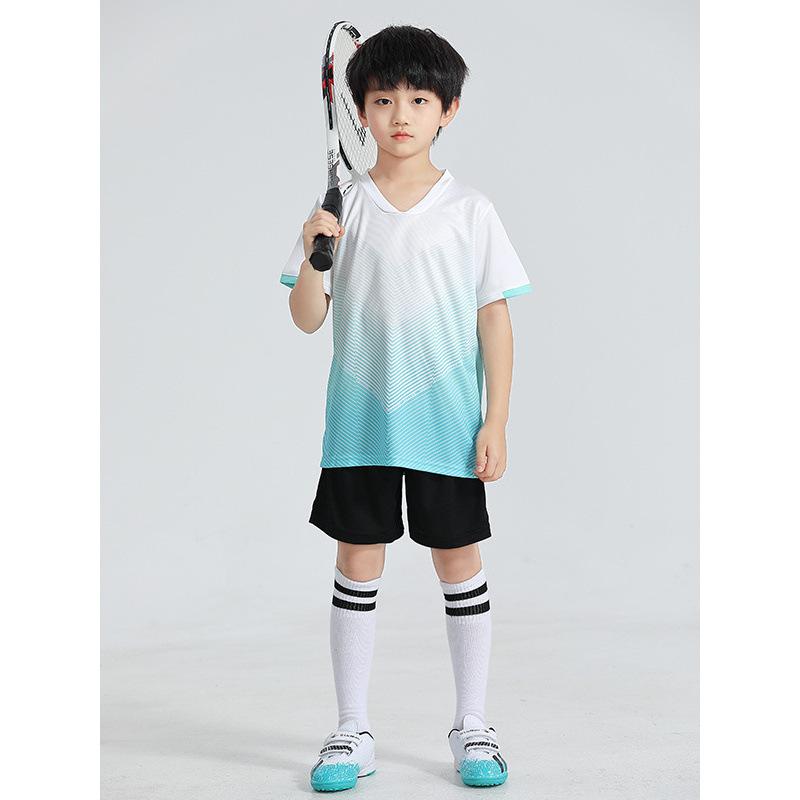 Children'S Football Jersey Set Summer Boys' Badminton Jersey Quick-Drying Primary School Students' Sports Competition Training Clothing