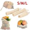 S / M / L Reusable Product Bag Washable Environmentally Friendly Natural Cotton Mesh Bag