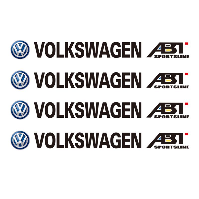 4Pcs Car Logo Decorate Body Stickers For Volkswagen VW Phaeton ID3 Tiguan T-Cross Jetta T-ROC Golf T5 Scirocco Passat Beetle GTI RM3BD4