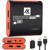 Карта захвата оснащена функцией 4K HDMI 1080P 60 Гц USB-картой захвата видеоигр Высокоскоростная передача Низкая задержка Прямая трансляция видеоигр Видеоконференция