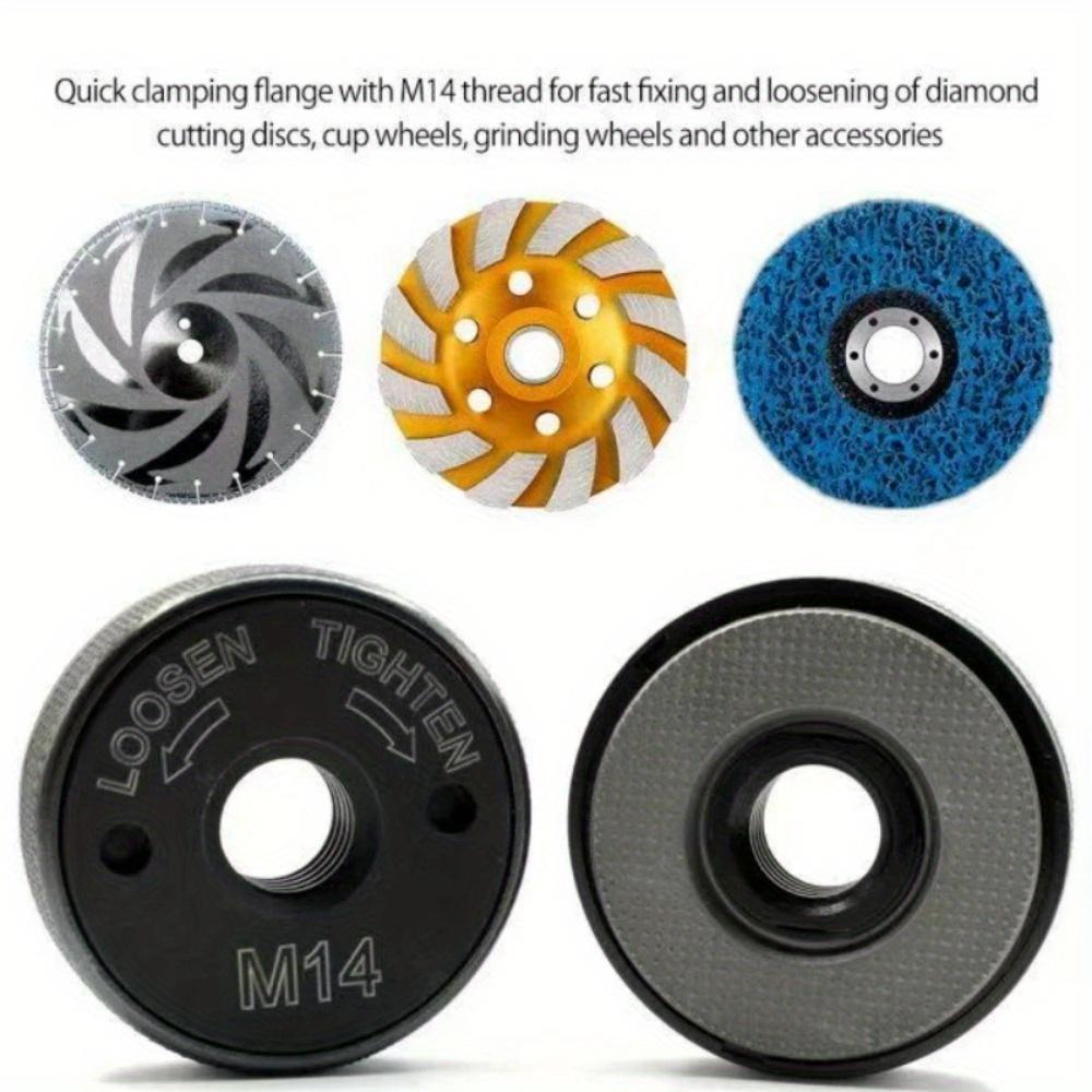 1pc M10/M14/5-8/11 Thread Quick Release Flange Nut for Angle Grinder - Heavy-Duty Metal Clamping Flange with Locking Nut Pressing Plate,Secure Tool