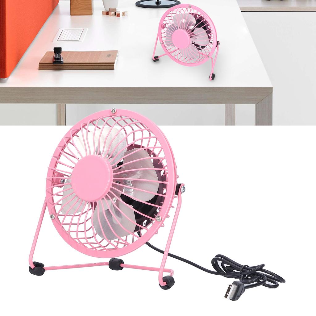 Fan USB Portable Silent Aluminum Blade Desk Desktop Iron Crafts Fans