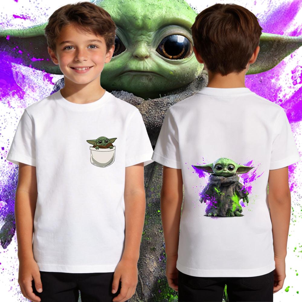 Kids Boys Yoda Graphic T Shirt Cotton Casual Soft Breathable Star Wars Child Clothing Summer Top Toddler Tee