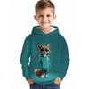 Boys' Hoodie - Green and Green Cool Fox with Fashion Glasses Pattern - Lightweight Daily and Formal Dress Up Hoodie