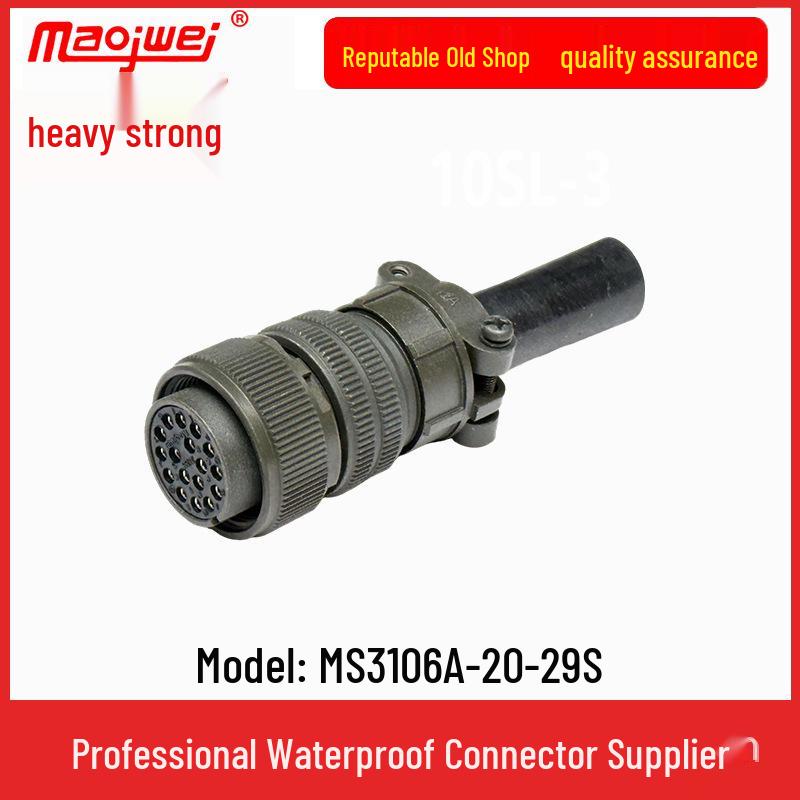 Heavy Duty 17-Pin Male-Female Connector Plug & Socket (US Standard, MS3106A20-29S/MS3102A20-29P)