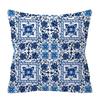 Watercolor Blue Pillowcase Geometry Ethnic Floral Print  Cushion Cover Modern Boho Decor Livingroom Sofa Pillowcase 45*45cm