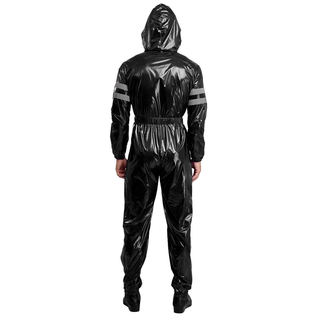 Мужской ВысокоВидимый Светоотражающий Комбинезон Водостойкий На Молнии Спереди Длинный Рукав Эластичная Талия С Капюшоном