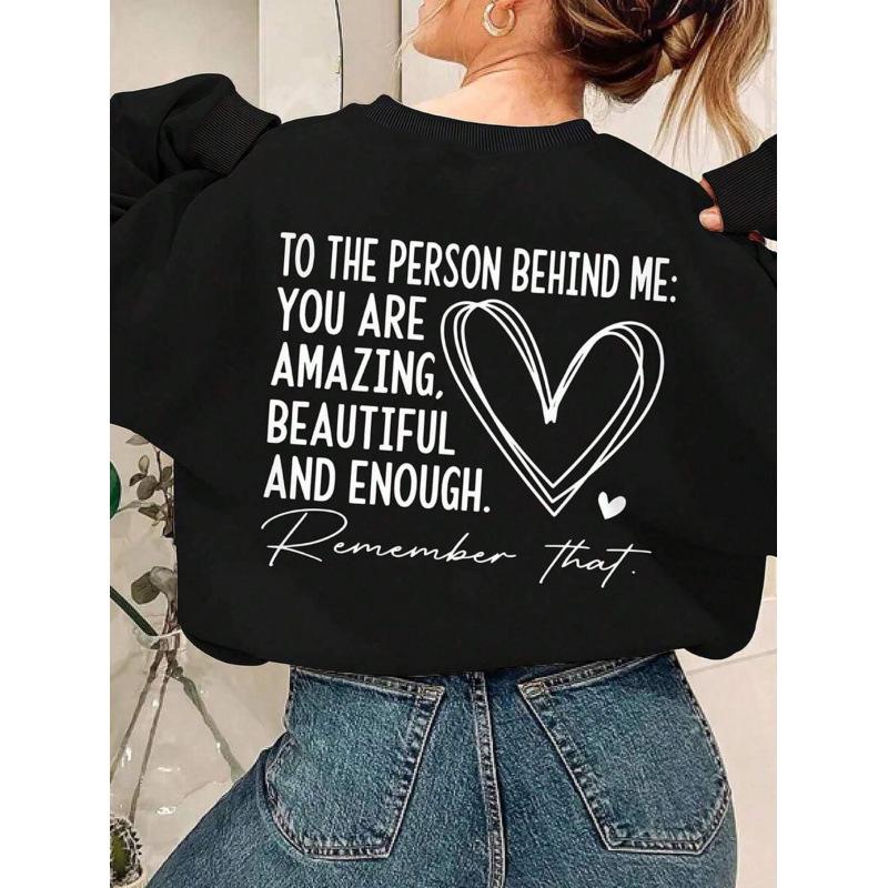 In-Stock Women's Plus Velvet 'You Are Amazingly Beautiful and Enough' Sweatshirt Pullover
