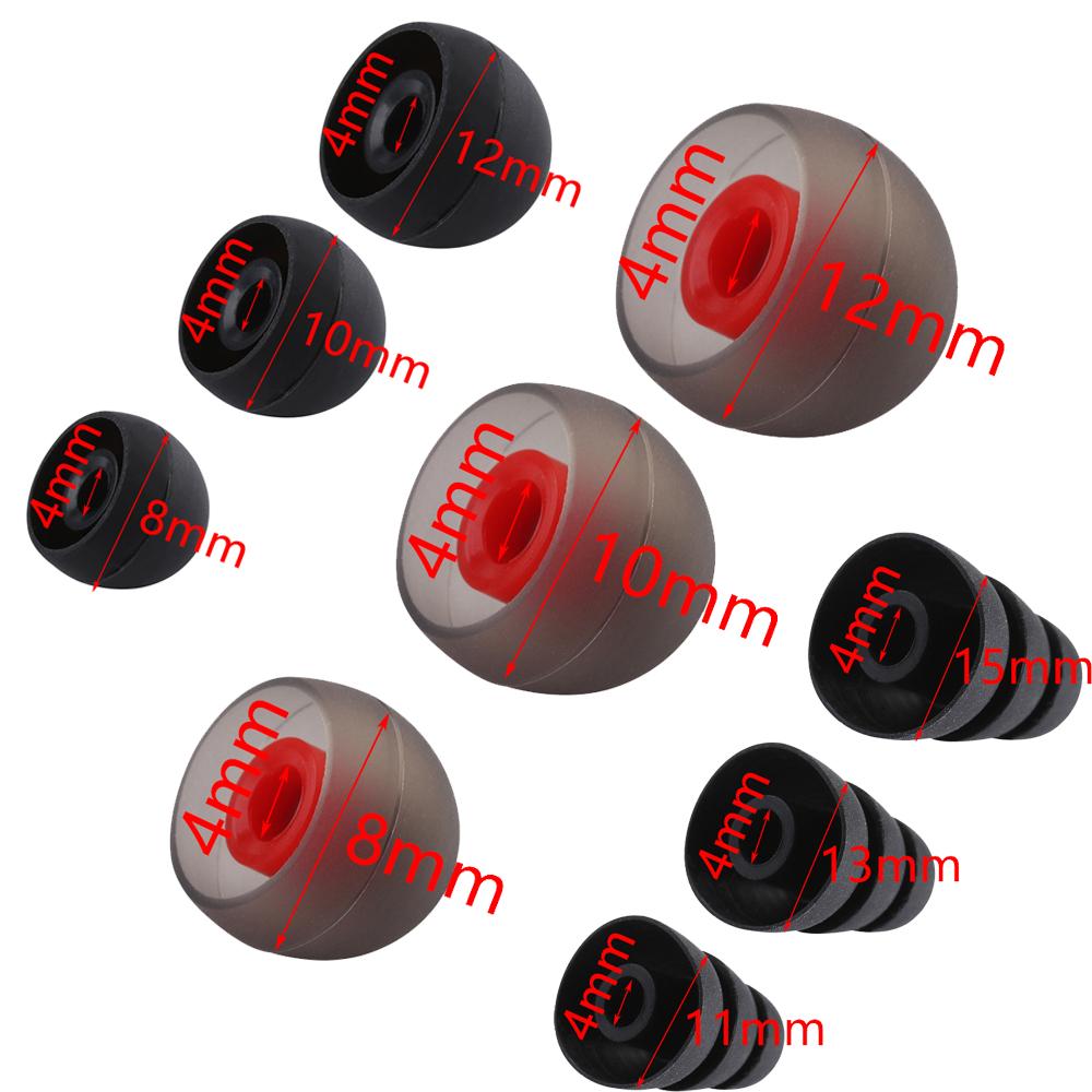 Пары универсальных колпачков 4 мм, резиновые вкладыши, сменные наушники-вкладыши, силиконовые насадки для наушников