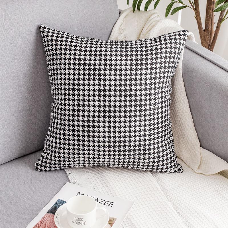 Наволочка Nordic Light Luxury с узором «гусиная лапка» для кровати, офиса, автомобиля или дивана