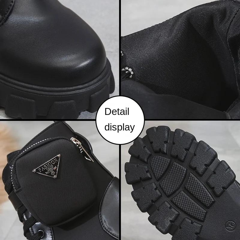 Новые женские мотоциклетные ботильоны на танкетке, женские ботинки на шнуровке на платформе, черные кожаные оксфорды, женские ботинки, женская сумка