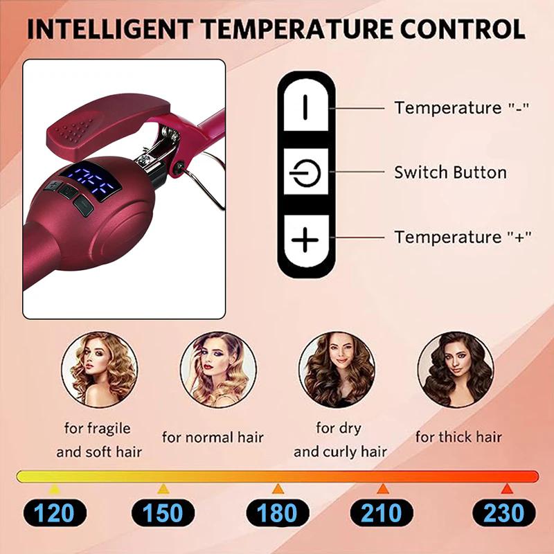 9 мм керамическая палочка-ролик с ЖК-дисплеем, маленькая щипцы для завивки Тедди, профессиональные щипцы для завивки волос для коротких волос, инструменты для укладки волос в салоне