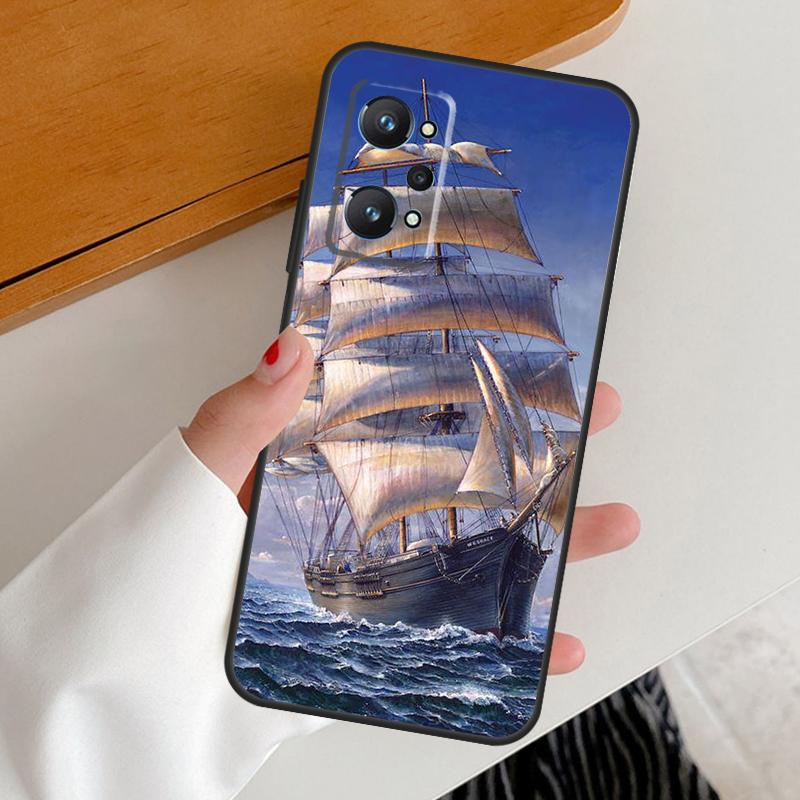 Sailing Pirate Ship Boat For Realme 15 10 11 12 13 14 Pro Plus GT6 GT7 Pro C67 C63 C61 C55 C51 C53 C35 C65 C75 Case