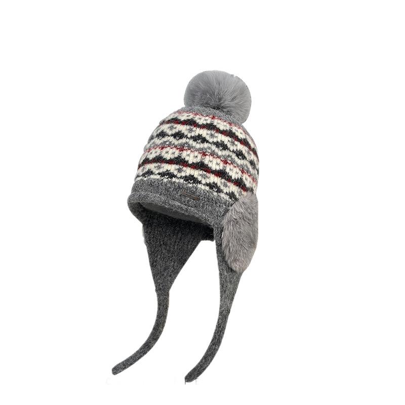 Fair Island Warm Ear Protector Knitted Hat Children's Winter Fleece Thickened Baotou Wool Hat Outdoor Cold-proof Lei Feng Hat