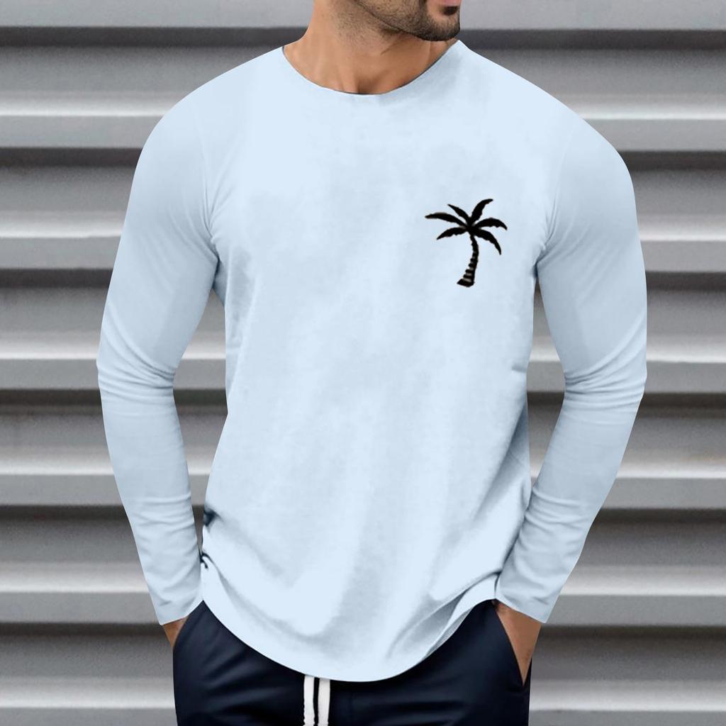 Мужские свободные осенне-зимние топы с круглым вырезом и длинными рукавами, модная футболка с узором, креативные повседневные топы с буквенным принтом в стиле ретро, ​​уличные виды спорта