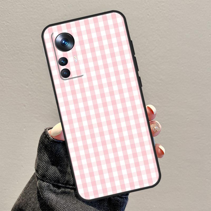 Пастельный чехол в клетку для Xiaomi 13 Pro 11T 12T 12 Lite 12X POCO F5 Pro X3 X5 M6 Pro X4 F4 GT F3 M5s Funda