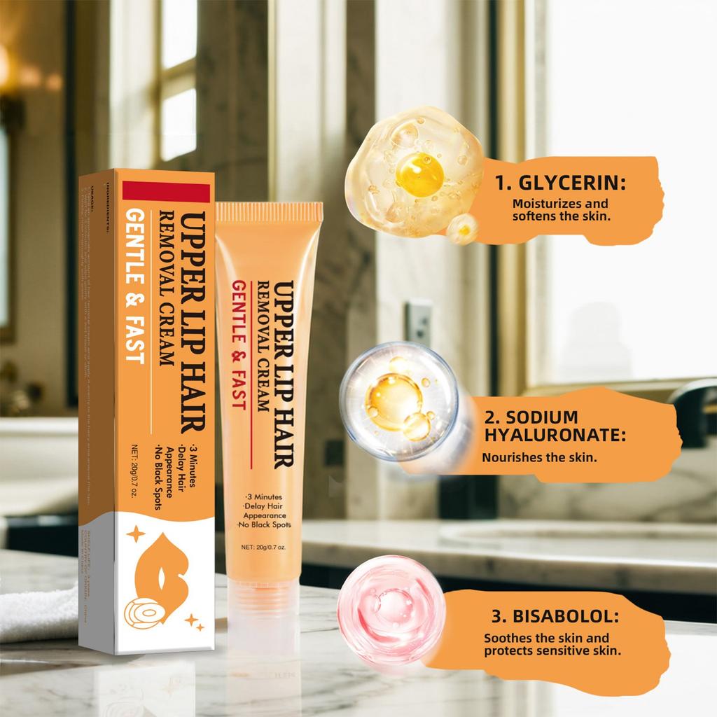 Крем для удаления волос на лице, Крем для удаления волос на верхней губе, Мягкое удаление волос, Брови на лице, Подбородок, Верхняя губа Подходит для всех типов кожи