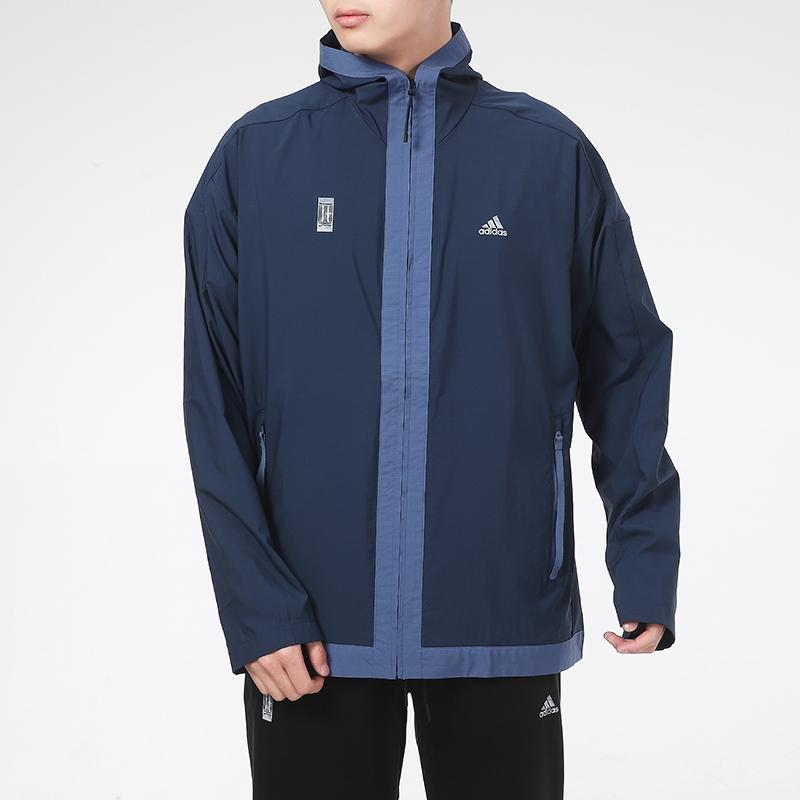 adidas Куртки Мужские Темно-синие С капюшоном Умеренные Другие GU1765