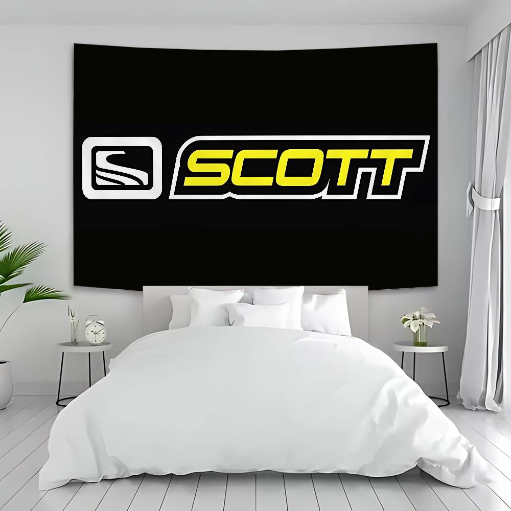 SScott Bike logo Tapestry Art Printing Art Science Fiction Room Home Decor Wall Art Decor