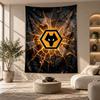 Decorative Tapestry,Wolverhampton Wanderers Football Printed Wall Art, Lightweight Wall Hanging For Bedroom Background