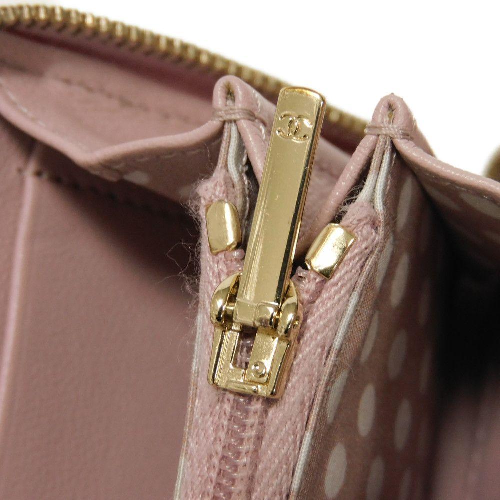 Б/у 10097 Кошелек для монет на молнии Coco Pearl AP3811 7943 COCO Mark CC Mark Точки Рандомный Мателье Розовый Бежевый Женский из Японии