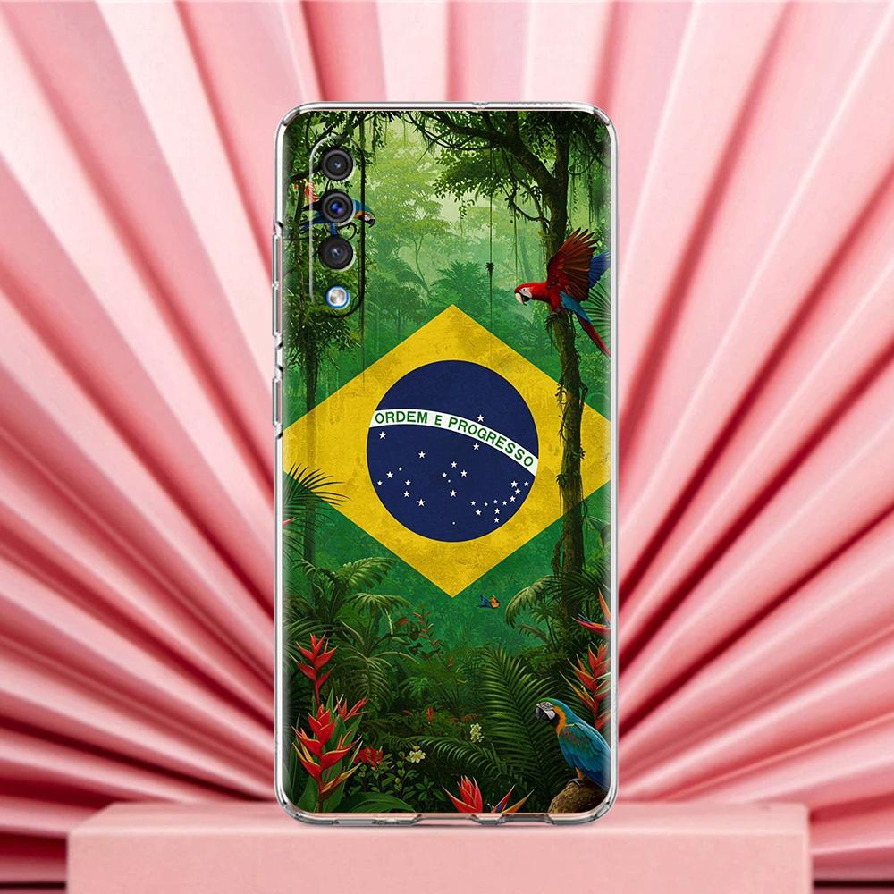 Чехол для телефона Samsung A56 A36 A26 A24 A16 A14 A12 A32 A50 A70 A20E A22 A40 A34 A54 A42 A52 5G A04s A06 Чехол Большой Флаг Бразилии
