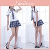 Женское сексуальное нижнее белье, школьная форма, костюм для косплея со стильным отложным воротником и плиссированной юбкой