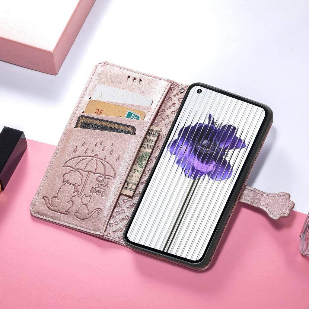 Чехол для телефона Phone1 Кошка и Собака, кожаный, с отделениями для карт, подставкой, магнитной застежкой и забавным дизайном