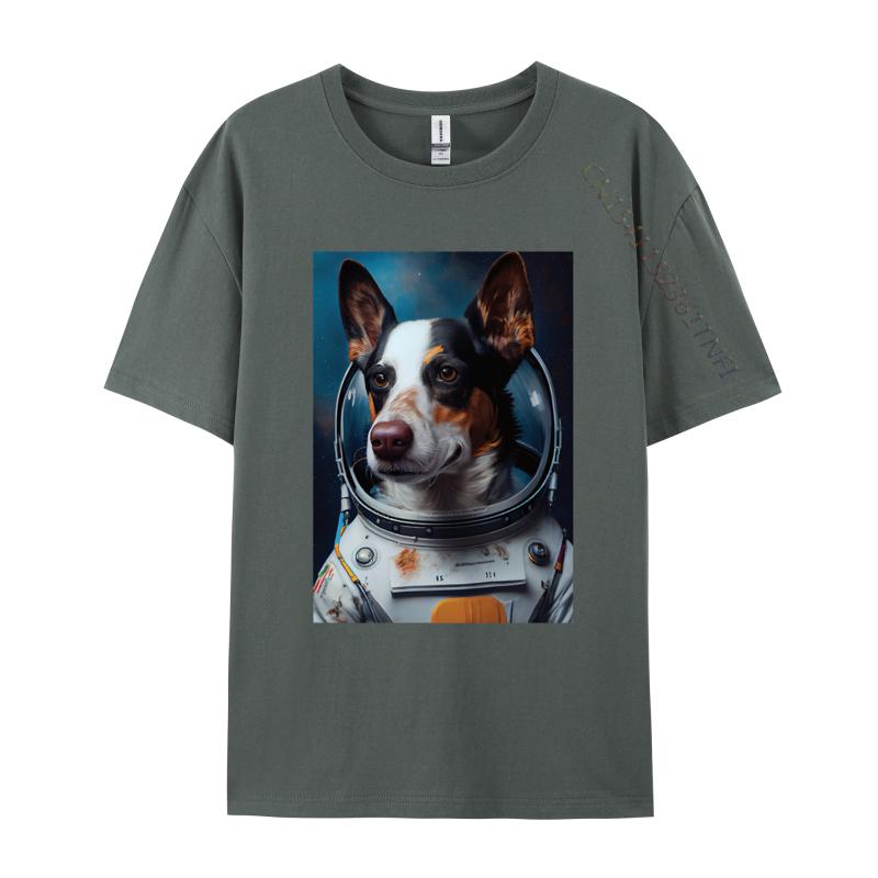 Astronaut Dog Tshirt Pet Vintage Gift TShirt Printed On T Shirts Faddish Tops T Shirt Cotton Men Astronaut Tshirt