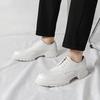 Trendy Men's Thick Soled Leather Shoes Minimalist and Versatile Style Wedding Party Outdoor Leisure Business Walking Men's Shoes