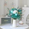 Immortal Rose Dried Bouquet: Eucalyptus, Hydrangea, Crystal Grass, and Baby's Breath for Home or Bedroom Decoration