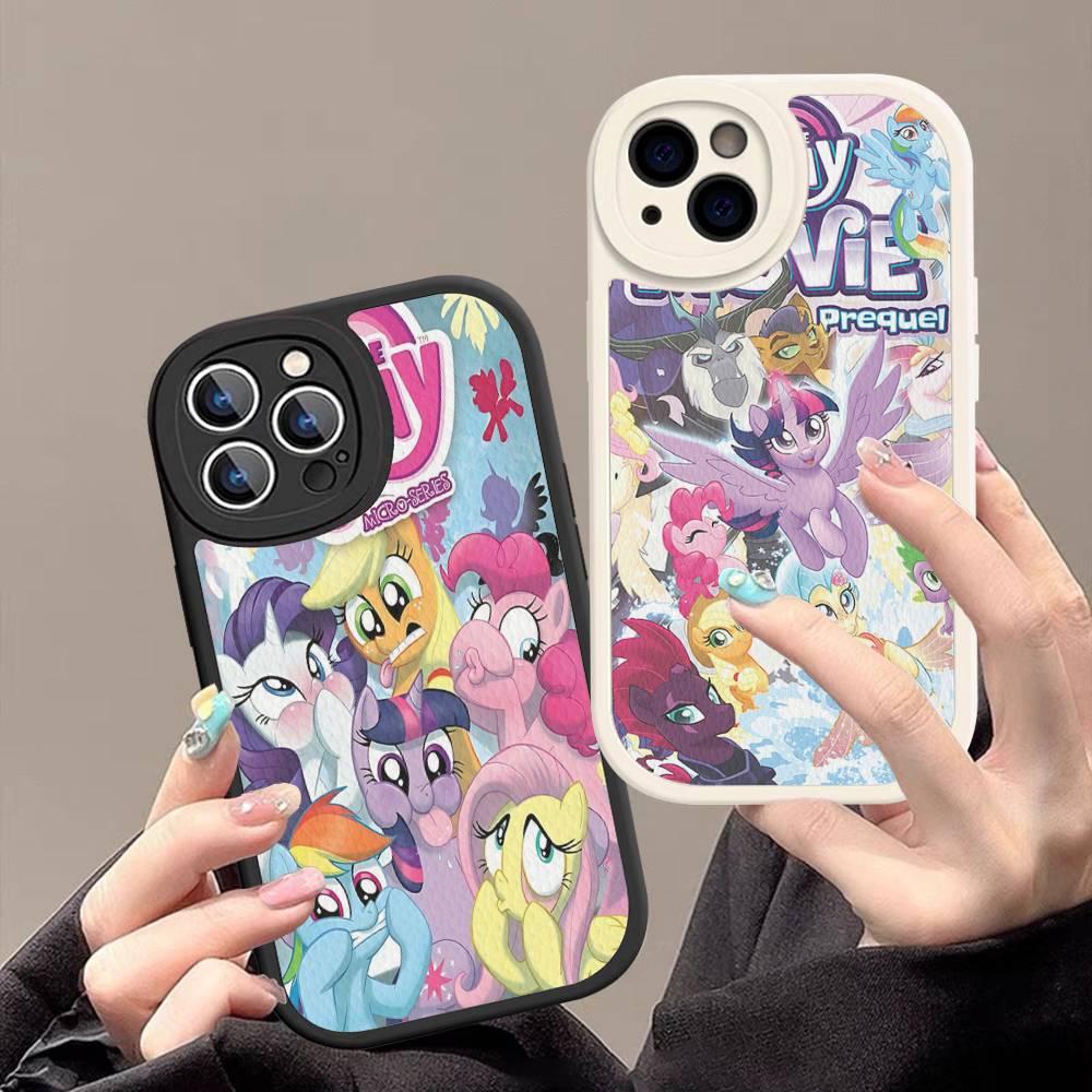 Милый M-Мой Мультяшный P-Пони L-Маленький Чехол Для Телефона Для IPhone 16 15 14 11 12 13 Pro Max Plus Задняя Кожаная Крышка
